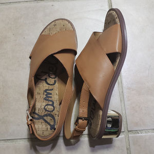 Sam Edelman Sandal w/ Gold Reflecting Heel, Sz 8